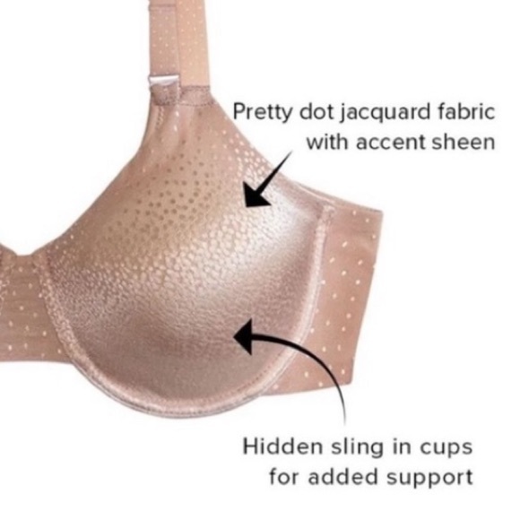 36C Wacoal Back Appeal & Side Smoothing Blue-Green, Dots w/Sheen Lace Bra 855303 - Picture 5 of 12